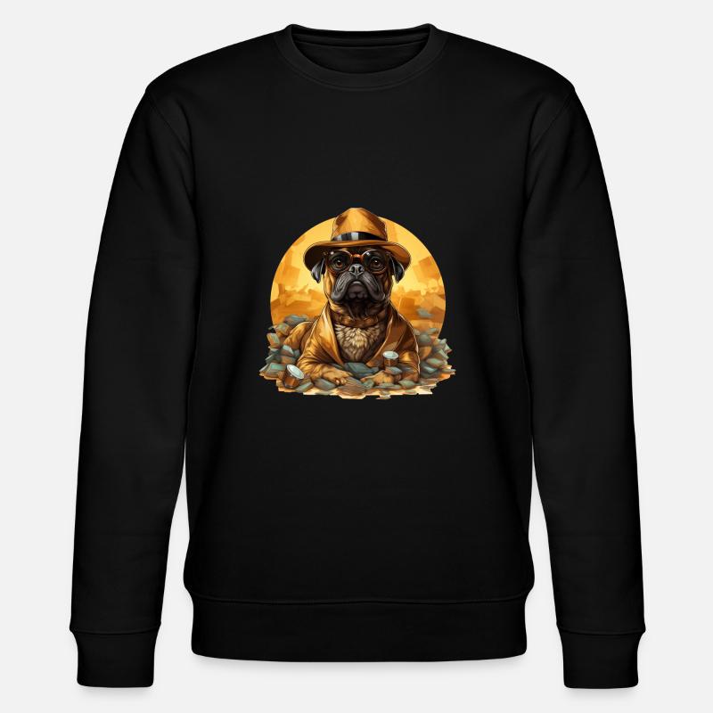 Mops Gold Digger - Stanley/Stella Unisex Bio-Sweatshirt CHANGER  - Schwarz
