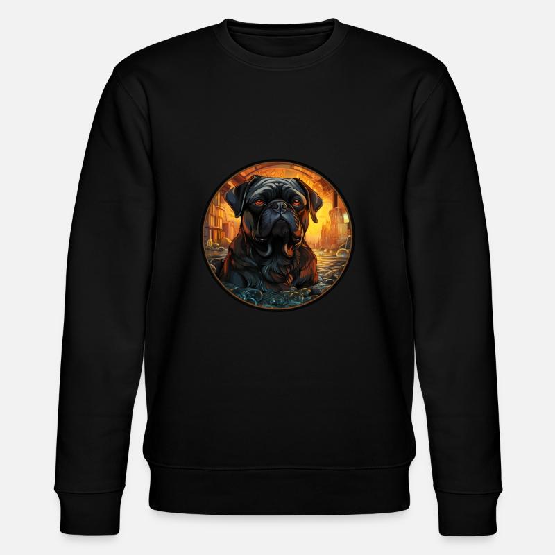 Schwarzer Mops - Stanley/Stella Unisex Bio-Sweatshirt CHANGER  - Schwarz