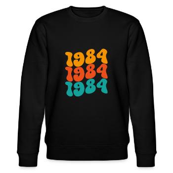 1984 40th Birthday - Stanley/Stella CHANGER Unisex Organic Sweatshirt - black - Front - Nik (191cm) & Marisol (170cm)