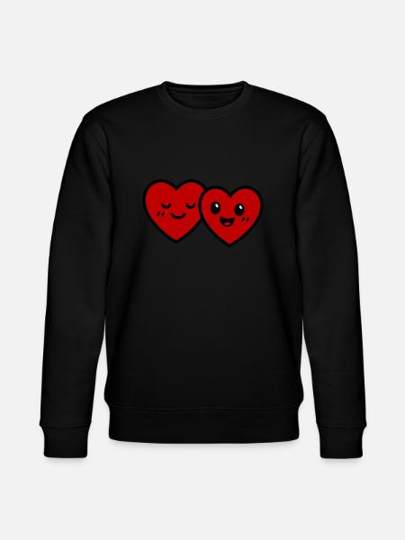 Herzen Paar Liebe - Stanley/Stella Unisex Bio-Sweatshirt CHANGER  - Schwarz