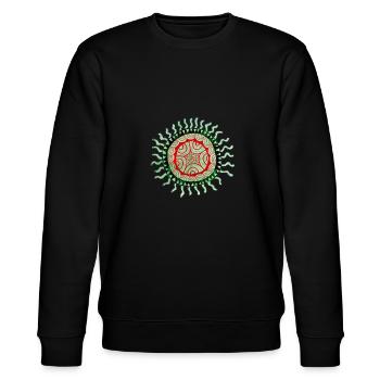 Mandala-Blume - Stanley/Stella Unisex Bio-Sweatshirt CHANGER  - Schwarz - Vorne - Nik (191cm) & Marisol (170cm)