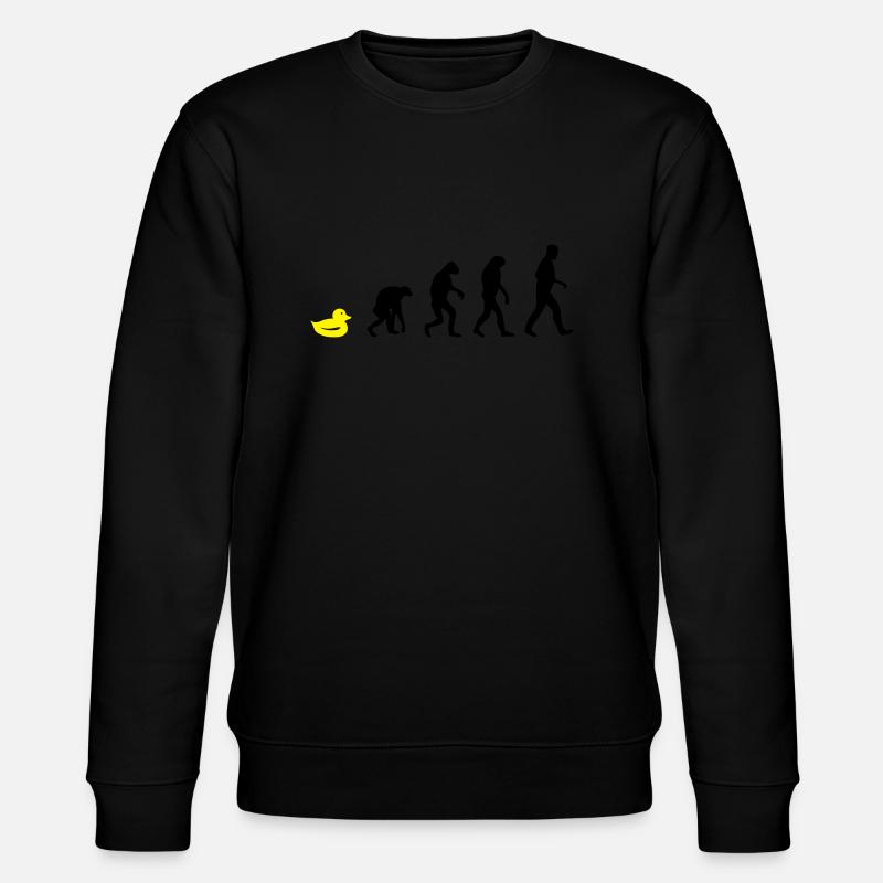quietsche entchen evolution - Stanley/Stella Unisex Bio-Sweatshirt CHANGER  - Schwarz