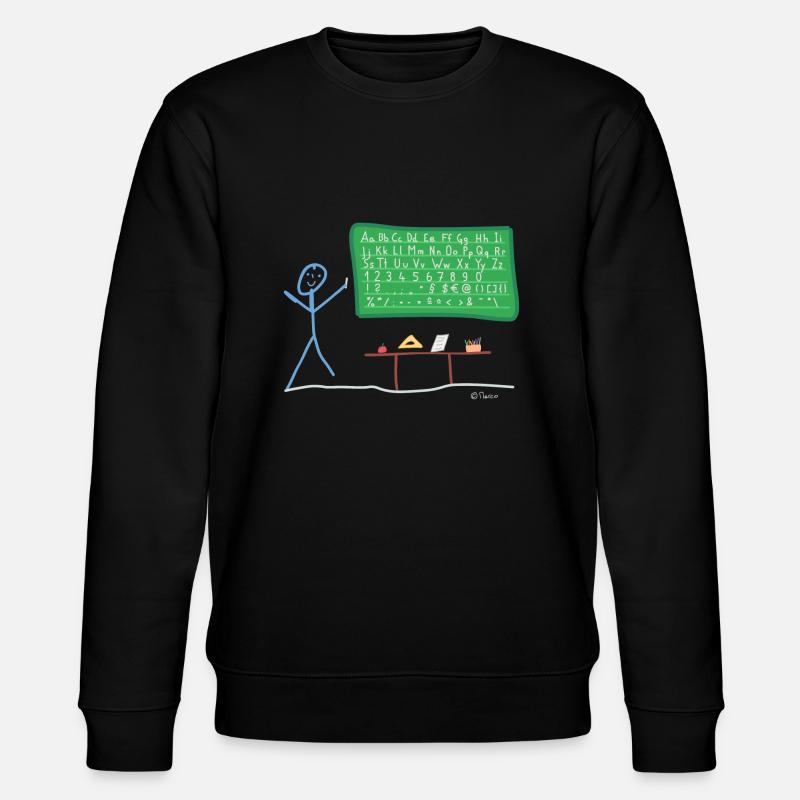 Teaching stickman writing language - Stanley/Stella CHANGER Unisex Organic Sweatshirt - black
