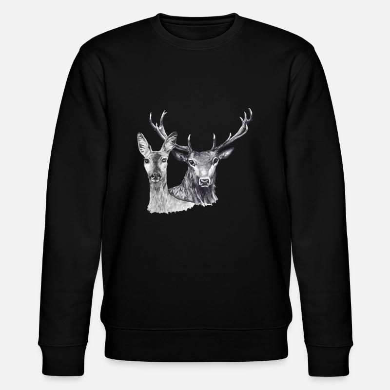 Chevreuil et Cerf - Sweat bio CHANGER Stanley/Stella Unisexe - noir