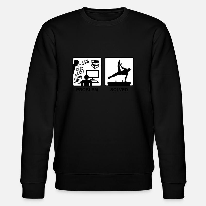 Gymnast, Gymnastics solves problems - Men - Stanley/Stella CHANGER Unisex Organic Sweatshirt - black