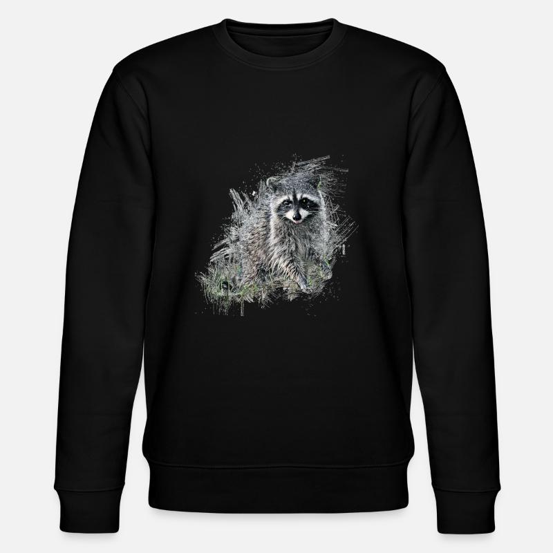 Waschbär - Stanley/Stella Unisex Bio-Sweatshirt CHANGER  - Schwarz