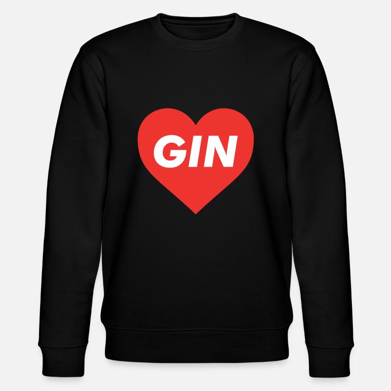 Gin Herz - Stanley/Stella Unisex Bio-Sweatshirt CHANGER  - Schwarz