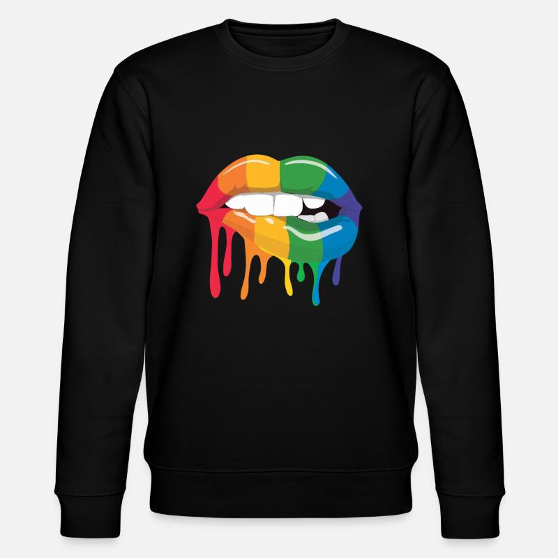 Lèvres arc-en-ciel - Sweat bio CHANGER Stanley/Stella Unisexe - noir