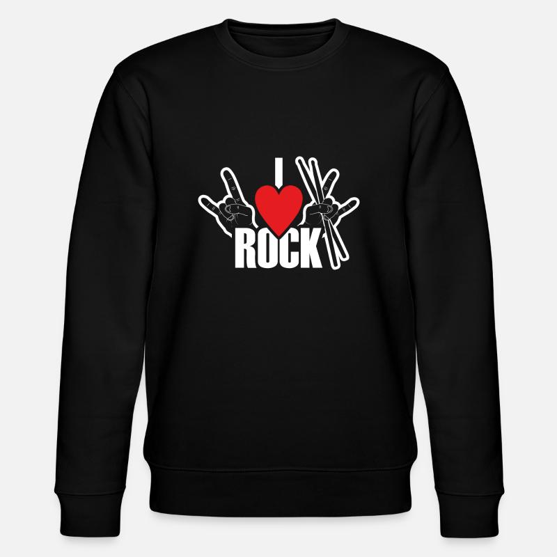 J’adore rock batteur Rock - Sweat bio CHANGER Stanley/Stella Unisexe - noir