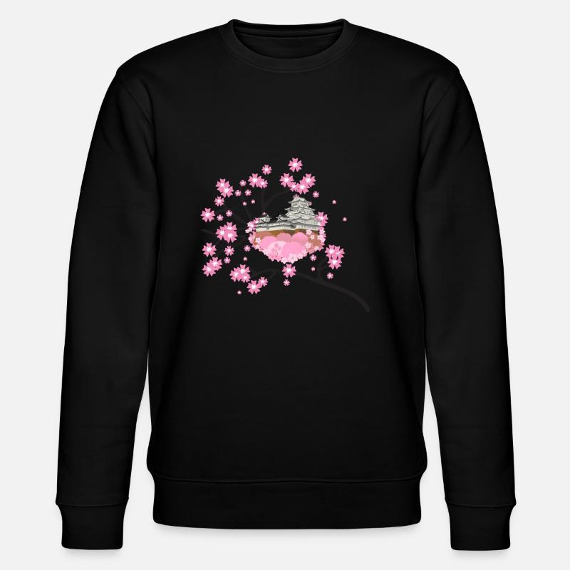 Kirschblüten Tempel Design Sakura - Stanley/Stella Unisex Bio-Sweatshirt CHANGER  - Schwarz