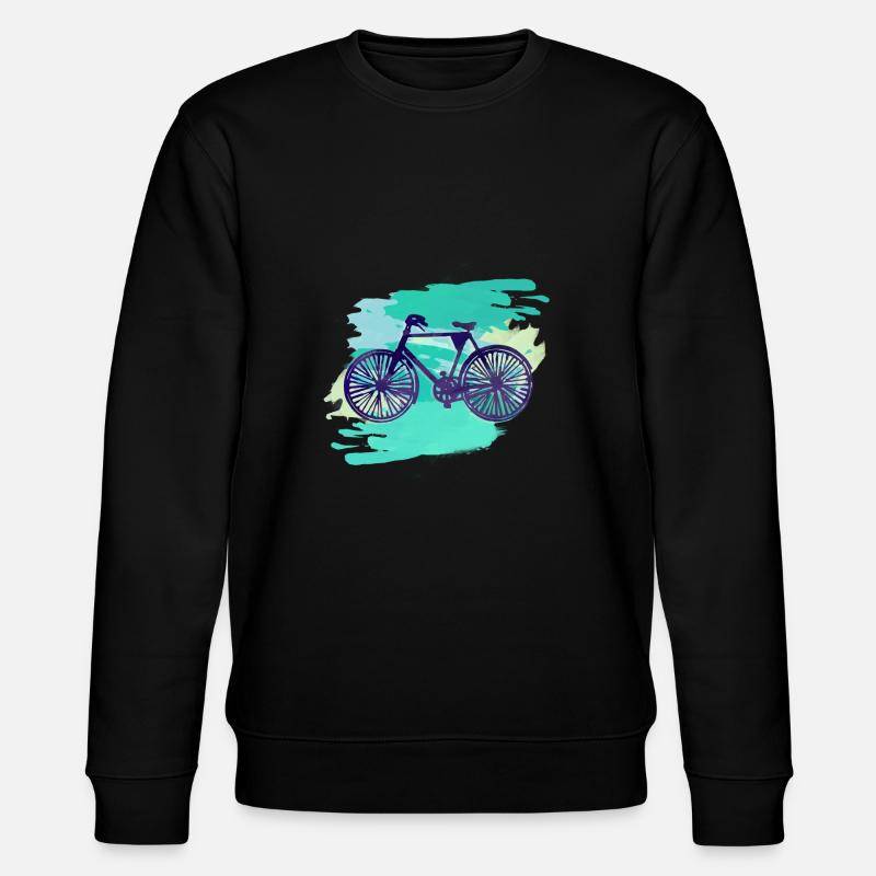 Fahrrad,malerei, illustration, wasserfarbe, mint - Stanley/Stella Unisex Bio-Sweatshirt CHANGER  - Schwarz
