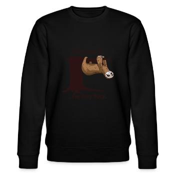 Funny Sloth Quote T-Shirt | I am very - Stanley/Stella CHANGER Unisex Organic Sweatshirt - black - Front - Nik (191cm) & Marisol (170cm)
