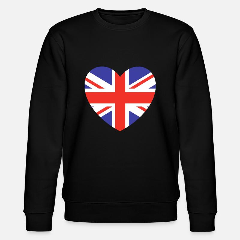 Britische Herz-Flagge - Stanley/Stella Unisex Bio-Sweatshirt CHANGER  - Schwarz