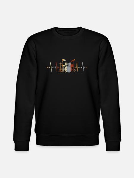 Trommer Trommeslager Drummer Heartbeat - Stanley/Stella økologisk unisex-sweatshirt CHANGER  - sort