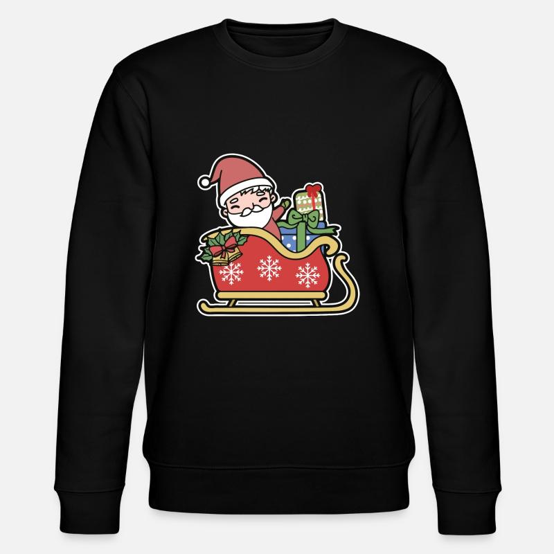 Weihnachtsmann im Schlitten - Stanley/Stella Unisex Bio-Sweatshirt CHANGER  - Schwarz