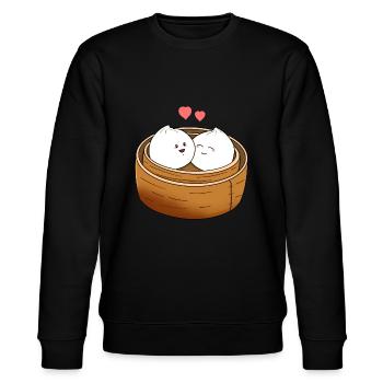 Dumpling Love - Stanley/Stella CHANGER Unisex Organic Sweatshirt - black - Front - Nik (191cm) & Marisol (170cm)
