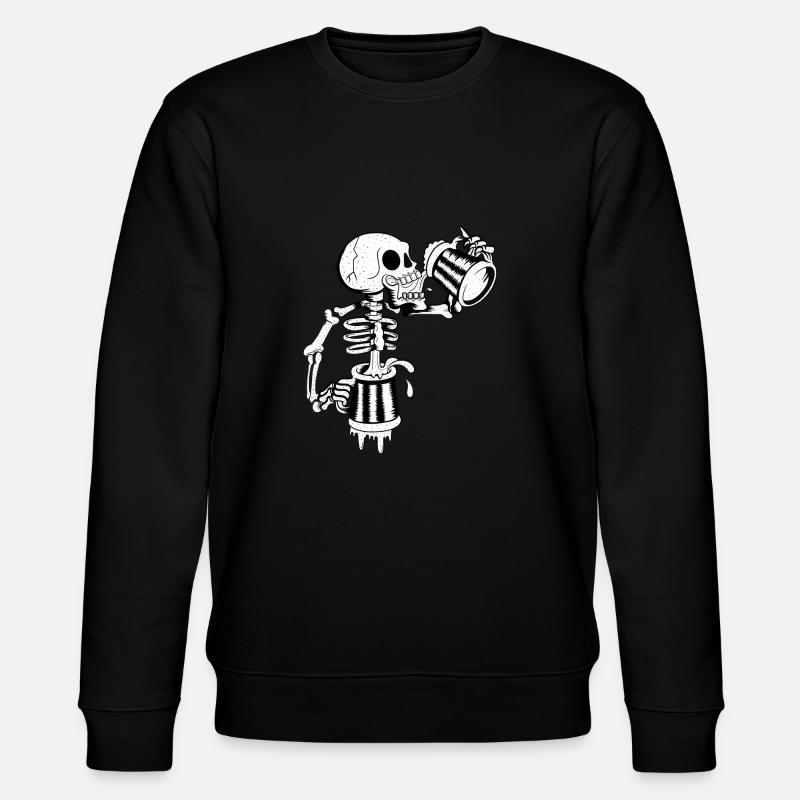 Always thirsty | Skeleton | Permanent drinker - Stanley/Stella CHANGER Unisex Organic Sweatshirt - black