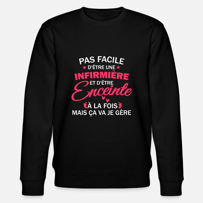 infirmière et enceinte / infirmière enceinte - Sweat bio CHANGER Stanley/Stella Unisexe - noir