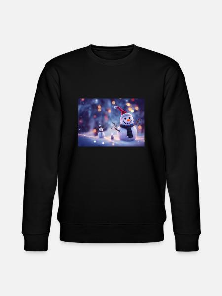 Happy Christmas Snowman - Stanley/Stella CHANGER Unisex Organic Sweatshirt - black