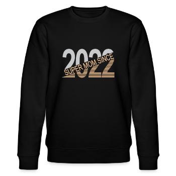 Super Mama seit 2022 - Stanley/Stella Unisex Bio-Sweatshirt CHANGER  - Schwarz - Vorne - Nik (191cm) & Marisol (170cm)