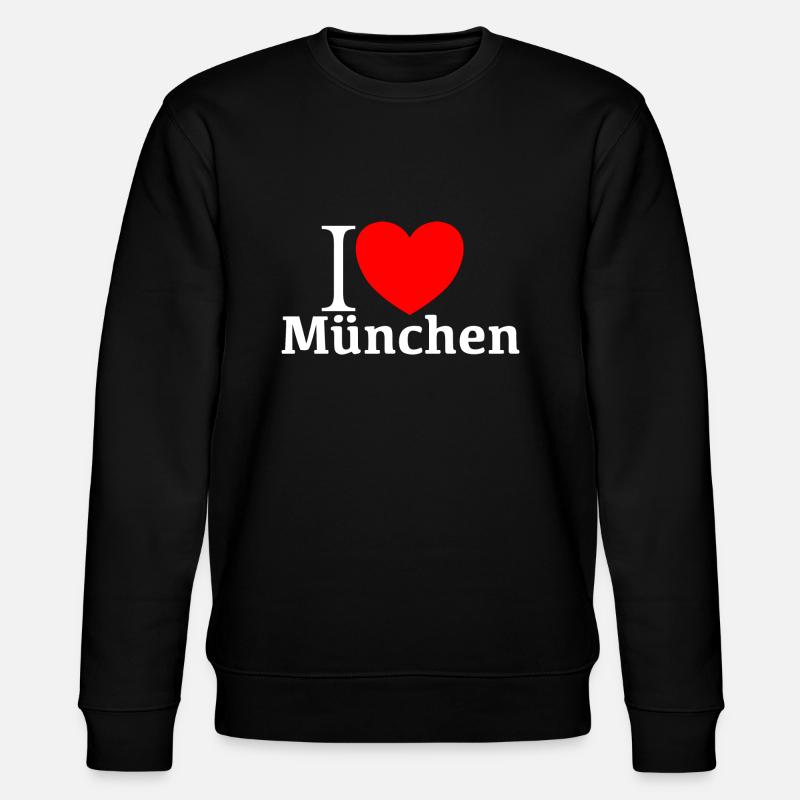 i love München - Stanley/Stella Unisex Bio-Sweatshirt CHANGER  - Schwarz