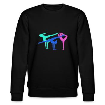 Gymnast, yoga, sports, exercises, dancing, gymnastics - Stanley/Stella CHANGER Unisex Organic Sweatshirt - black - Front - Nik (191cm) & Marisol (170cm)