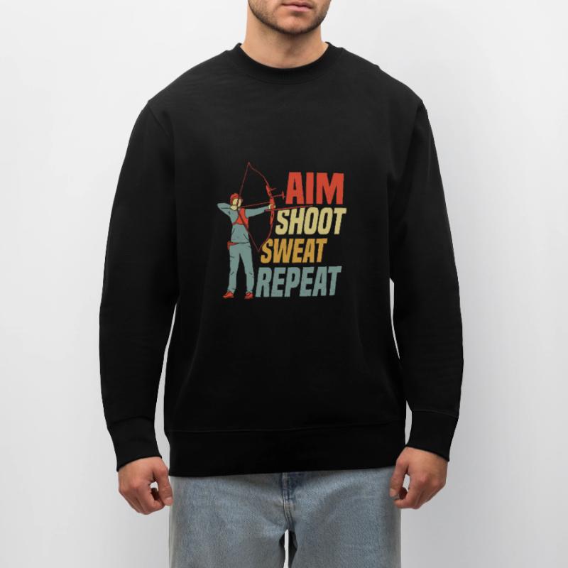 Aim Shoot Sweat Repeat Bow & Arrows Target Archery Stanley/Stella CHANGER Unisex Organic Sweatshirt