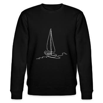 Sailboat Sailing Boat Sailing Gift Idea - Stanley/Stella CHANGER Unisex Organic Sweatshirt - black - Front - Nik (191cm) & Marisol (170cm)