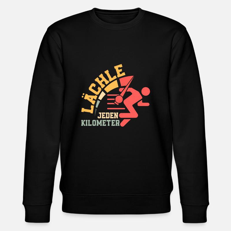 Lächle jeden Kilometer Joggen Laufen - Stanley/Stella Unisex Bio-Sweatshirt CHANGER  - Schwarz