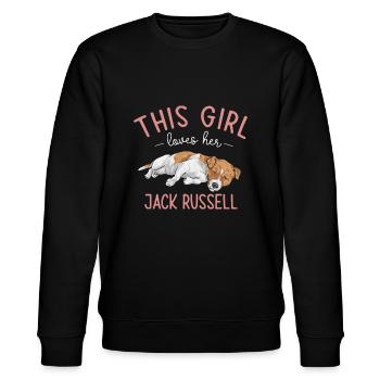 Jack Russell Terrier - Stanley/Stella Unisex Bio-Sweatshirt CHANGER  - Schwarz - Vorne - Nik (191cm) & Marisol (170cm)