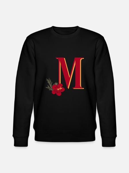 Letter M with flower - Stanley/Stella CHANGER Unisex Organic Sweatshirt - black