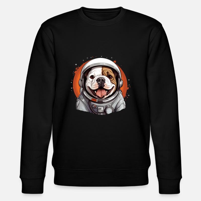 Bulldogge als Astronaut - Stanley/Stella Unisex Bio-Sweatshirt CHANGER  - Schwarz
