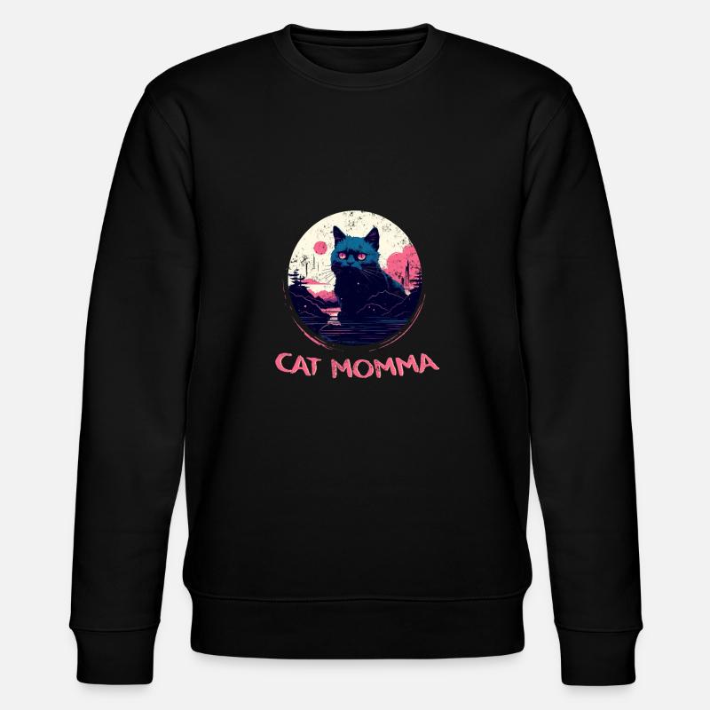 Cat Momma - Katzen Mama Shirt - Stanley/Stella Unisex Bio-Sweatshirt CHANGER  - Schwarz