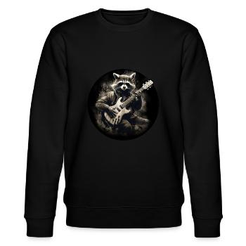 Raccoon playing guitar 4 - Stanley/Stella CHANGER Unisex Organic Sweatshirt - black - Front - Nik (191cm) & Marisol (170cm)