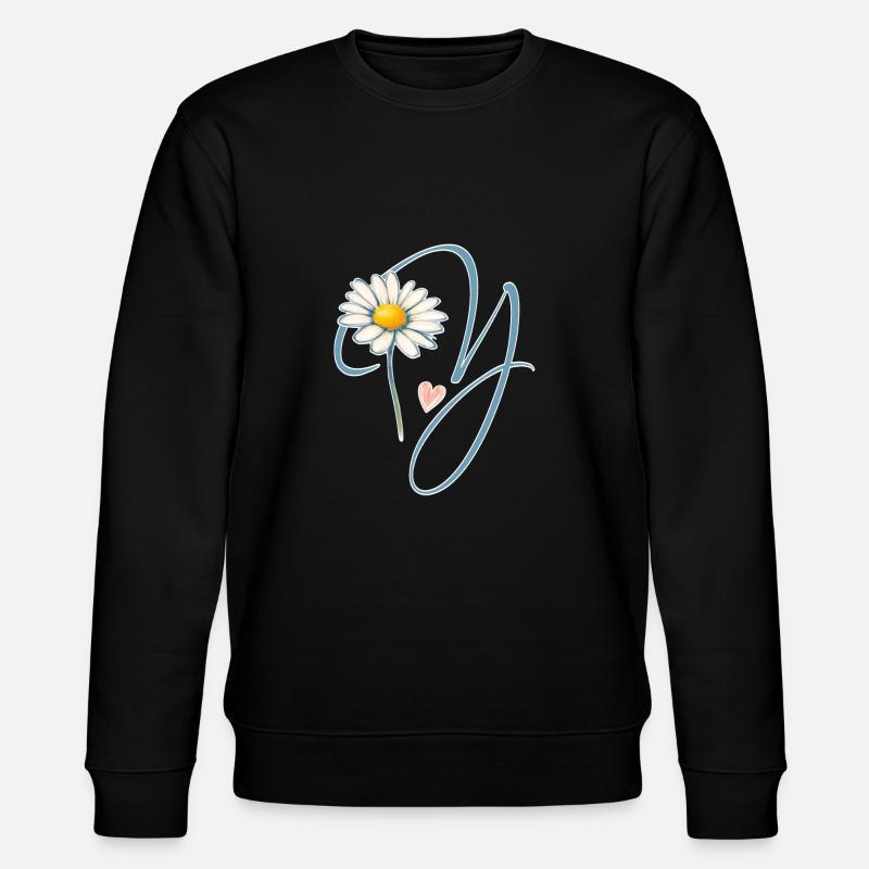 Buchstabe Y Gänseblümchen Herz - Stanley/Stella Unisex Bio-Sweatshirt CHANGER  - Schwarz