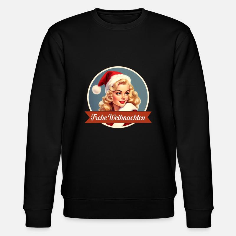 Weihnachtsfrau - Stanley/Stella Unisex Bio-Sweatshirt CHANGER  - Schwarz