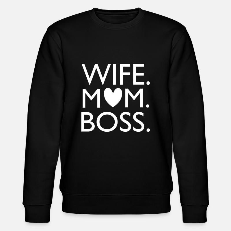 wife mom - Stanley/Stella Unisex Bio-Sweatshirt CHANGER  - Schwarz