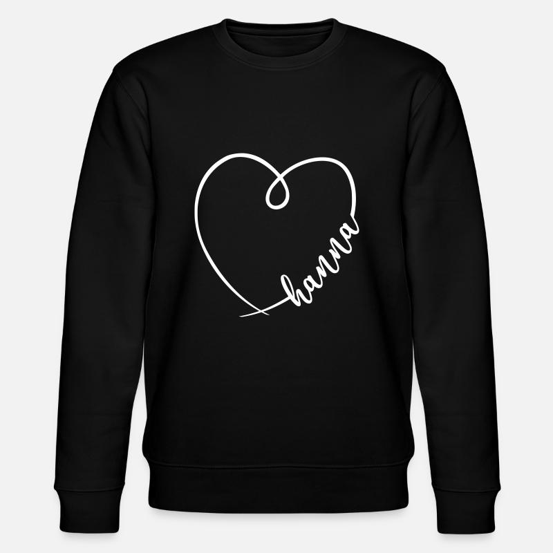 Hanna nom calligraphie coeur - Sweat bio CHANGER Stanley/Stella Unisexe - noir