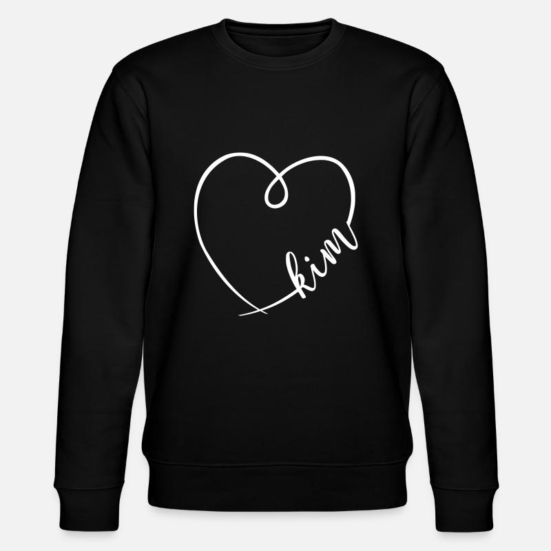 Kim Name Calligraphy Heart - Stanley/Stella CHANGER Unisex Organic Sweatshirt - black