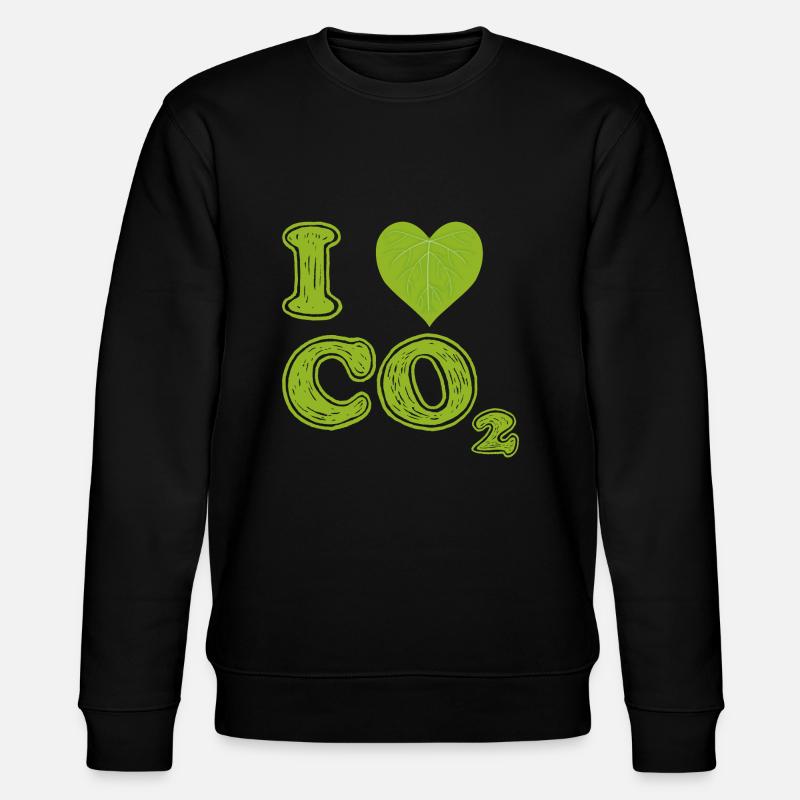 Ich liebe CO2 - Stanley/Stella Unisex Bio-Sweatshirt CHANGER  - Schwarz