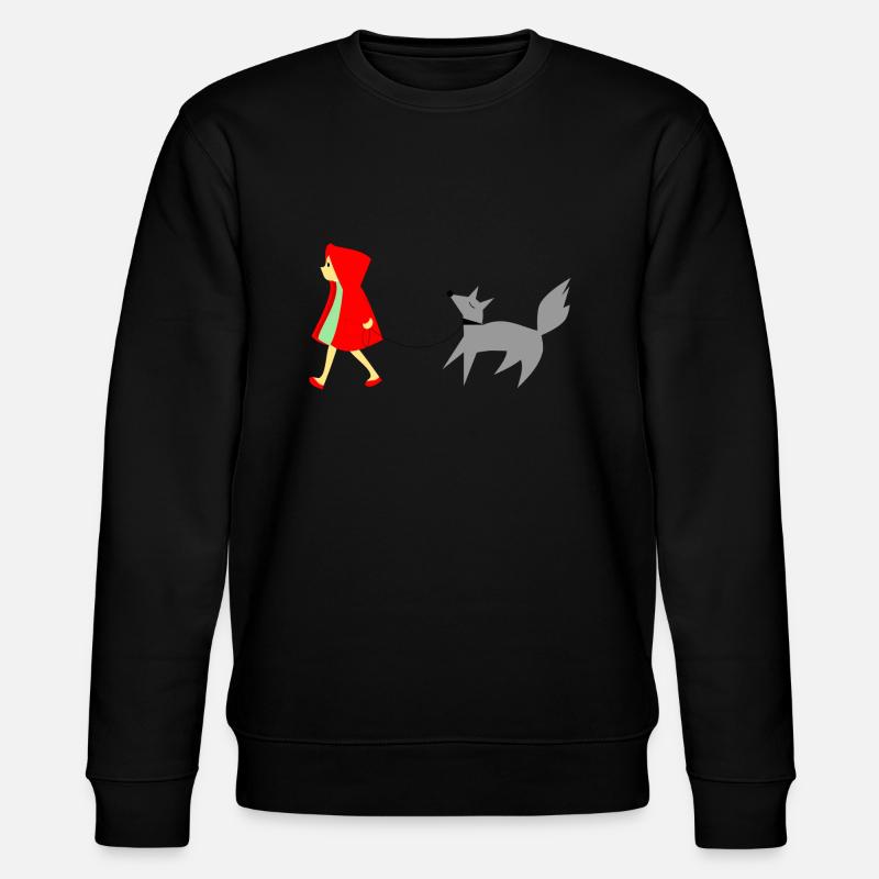 Rotkäppchen und der Wolf - Stanley/Stella Unisex Bio-Sweatshirt CHANGER  - Schwarz