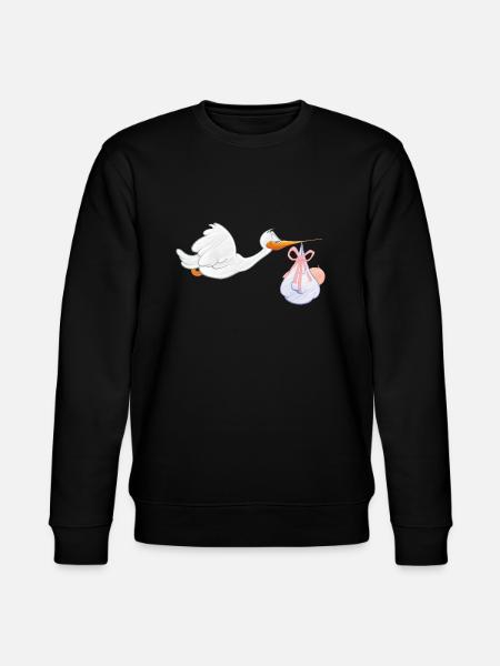 storch mit baby - Stanley/Stella Unisex Bio-Sweatshirt CHANGER  - Schwarz