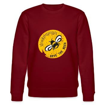 Rette die Bienen - Stanley/Stella Unisex Bio-Sweatshirt CHANGER  - Burgunderrot - Vorne - Nik (191cm) & Marisol (170cm)