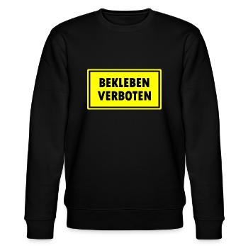 Bekleben Verboten Lustiger und humorvoller Spruch - Stanley/Stella Unisex Bio-Sweatshirt CHANGER  - Schwarz - Vorne - Nik (191cm) & Marisol (170cm)