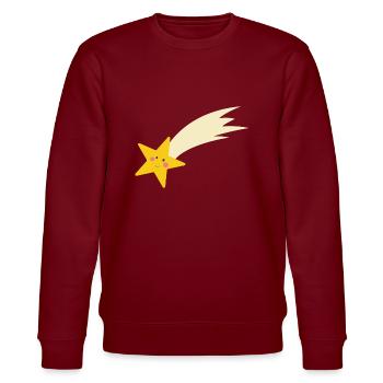 Falling star - Stanley/Stella CHANGER Unisex Organic Sweatshirt - burgundy - Front - Nik (191cm) & Marisol (170cm)