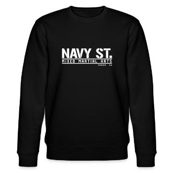NAVY ST. MISCHKAMPFKÜNSTE - Stanley/Stella Unisex Bio-Sweatshirt CHANGER  - Schwarz - Vorne - Nik (191cm) & Marisol (170cm)