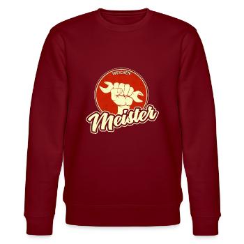 Weichenmeister Gleisbauer Weichenmechaniker Shirt - Stanley/Stella Unisex Bio-Sweatshirt CHANGER  - Burgunderrot - Vorne - Nik (191cm) & Marisol (170cm)