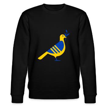 UKRAINE FRIEDENSTAUBE - Stanley/Stella Unisex Bio-Sweatshirt CHANGER  - Schwarz - Vorne - Nik (191cm) & Marisol (170cm)