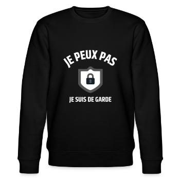 JE PEUX PAS JE SUIS DE GARDE - Sweat bio CHANGER Stanley/Stella Unisexe - noir - Devant - Nik (191cm) & Marisol (170cm)