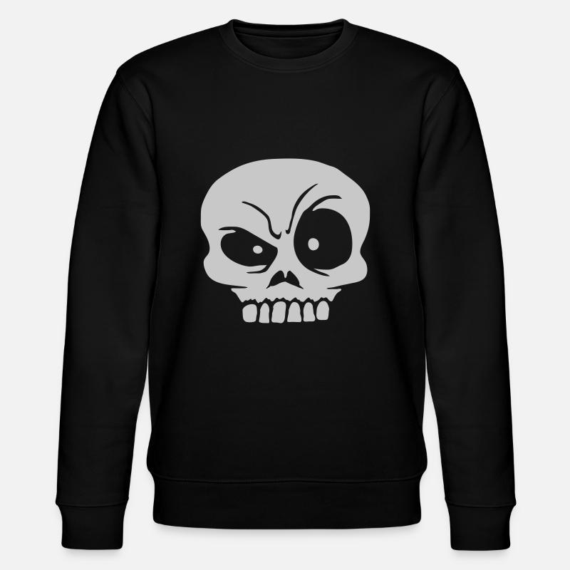 Monster skeptical facial expression skull - Stanley/Stella CHANGER Unisex Organic Sweatshirt - black